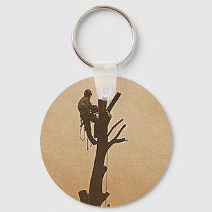 Tree Surgeon Arborist at work present Keychain