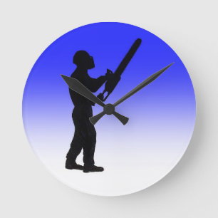 Tree Surgeon Arborist at work present Round Clock