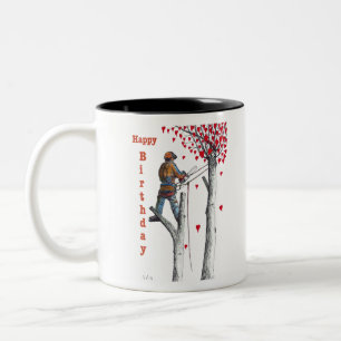 Tree surgeon Arborist Birthday Card Two-Tone Coffee Mug