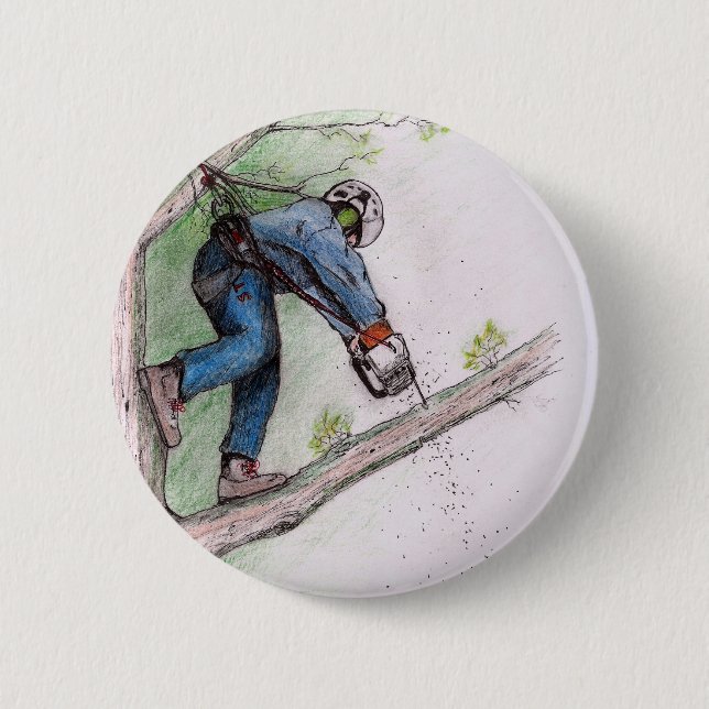 Tree Surgeon Arborist Button (Front)