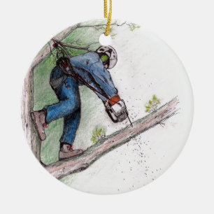 Tree Surgeon Arborist Ceramic Ornament