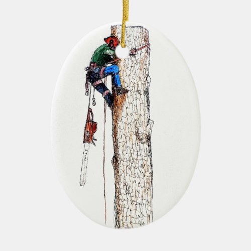 Tree Surgeon Arborist Ceramic Ornament