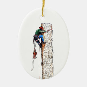 Tree Surgeon Arborist Chainsaw Ceramic Ornament