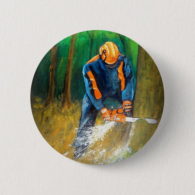 Tree Surgeon Arborist christmas present Birthday Button (Front)
