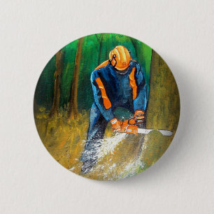 Tree Surgeon Arborist christmas present Birthday Button