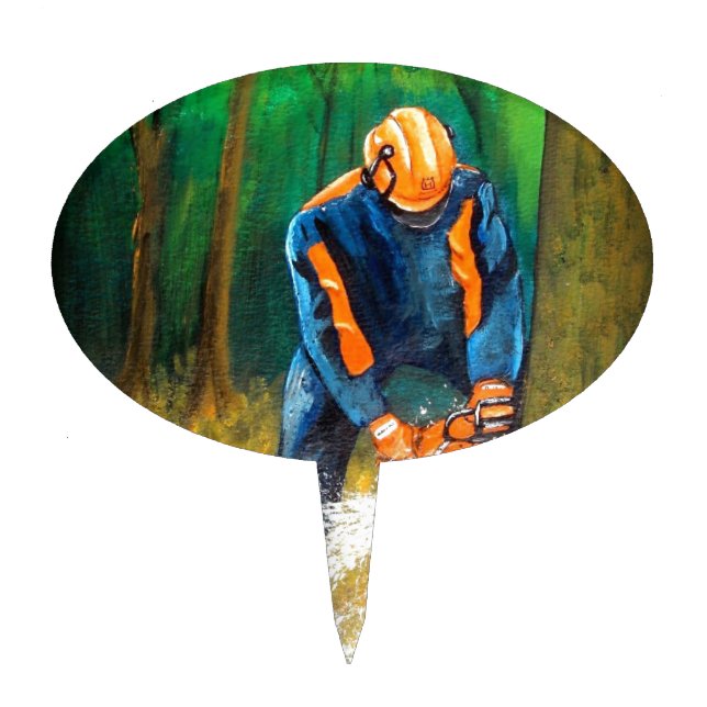 Tree Surgeon Arborist christmas present Birthday Cake Topper (Front)