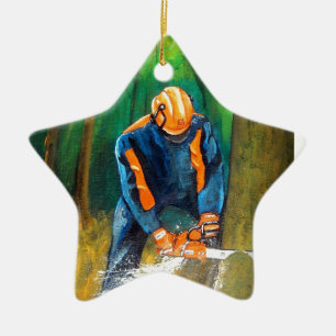 Tree Surgeon Arborist christmas present Birthday Ceramic Ornament