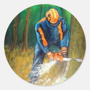 Tree Surgeon Arborist christmas present Birthday Classic Round Sticker