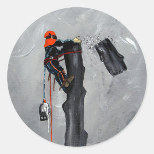 Tree Surgeon Arborist christmas present Birthday Classic Round Sticker