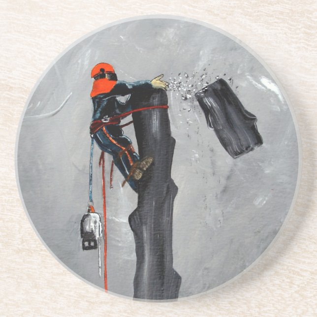 Tree Surgeon Arborist christmas present Birthday Drink Coaster (Front)