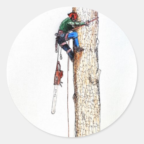 Tree Surgeon Arborist Classic Round Sticker