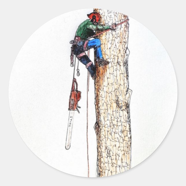 Tree Surgeon Arborist Classic Round Sticker (Front)