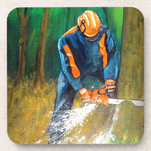 Tree Surgeon Arborist Forester Beverage Coaster