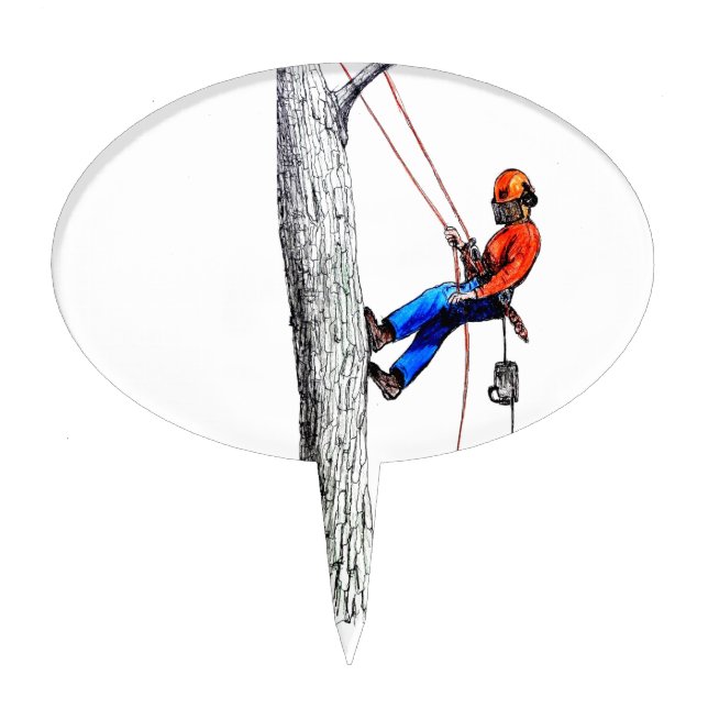 Tree Surgeon Arborist Forester Cake Topper (Front)