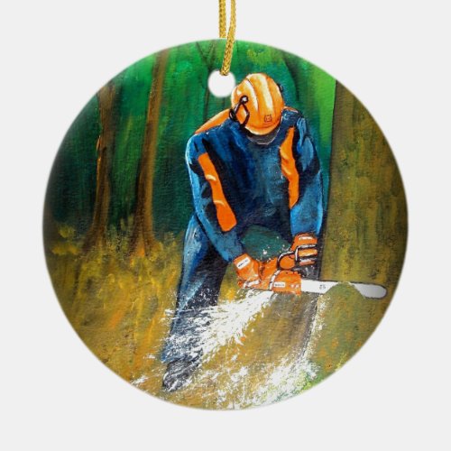 Tree Surgeon Arborist Forester Ceramic Ornament