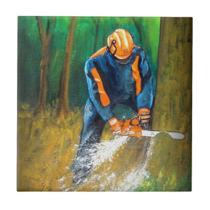 Tree Surgeon Arborist Forester Ceramic Tile