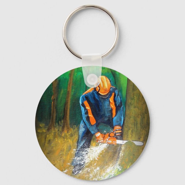 Tree Surgeon Arborist Forester Keychain (Front)