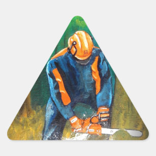 Tree Surgeon Arborist Forester Triangle Sticker