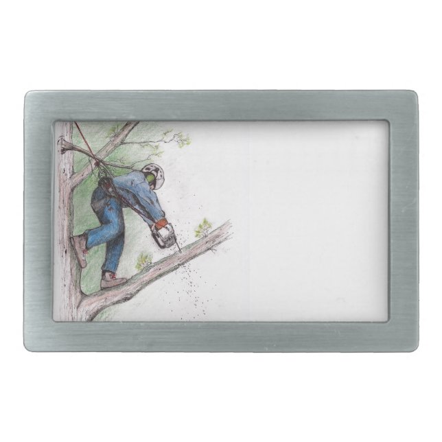 Tree Surgeon Arborist Lumberjack Belt Buckle (Front)