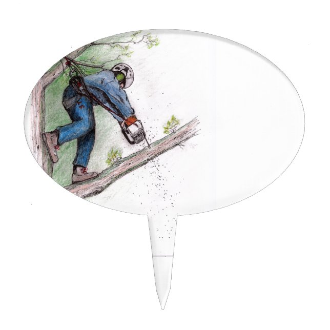 Tree Surgeon Arborist Lumberjack Cake Topper (Front)