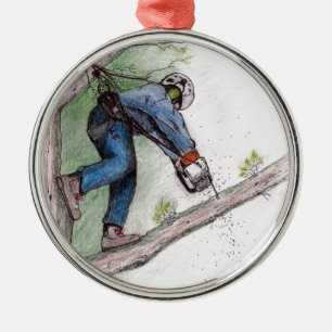 Tree Surgeon Arborist Lumberjack Metal Ornament