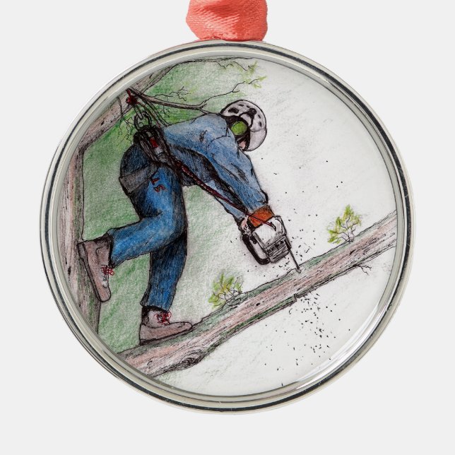 Tree Surgeon Arborist Lumberjack Metal Ornament (Front)