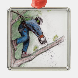 Tree Surgeon Arborist Lumberjack Metal Ornament