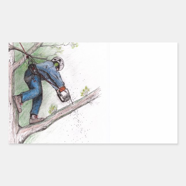 Tree Surgeon Arborist Lumberjack Rectangular Sticker (Front)