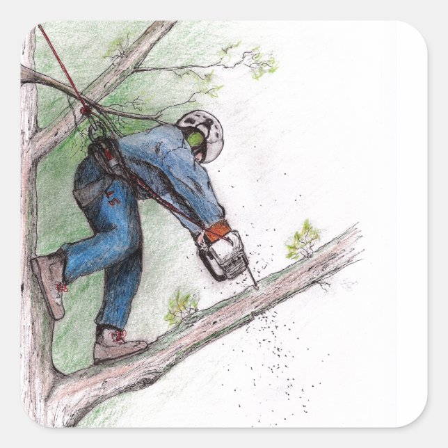 Tree Surgeon Arborist Lumberjack Square Sticker (Front)