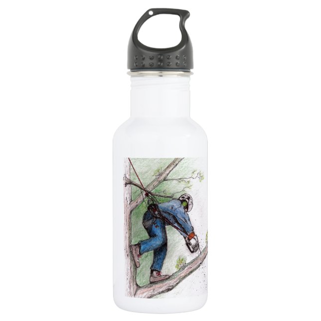 Tree Surgeon Arborist Lumberjack Stainless Steel Water Bottle (Front)