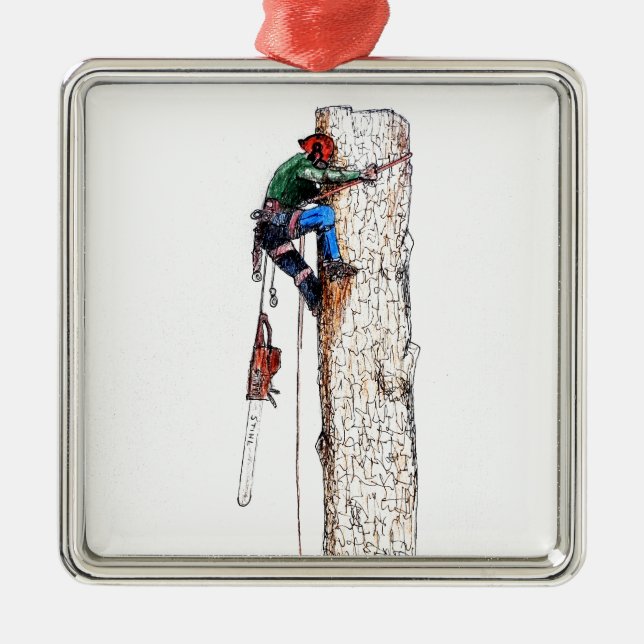 Tree Surgeon Arborist Metal Ornament (Front)