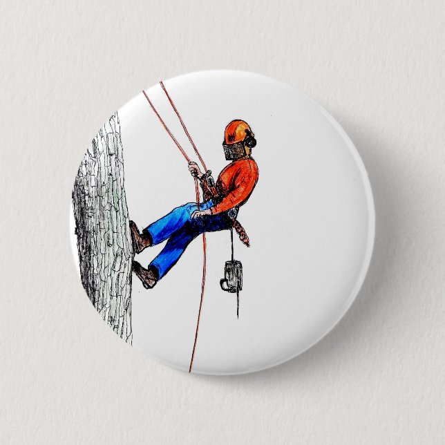 Tree Surgeon Arborist Pinback Button (Front)
