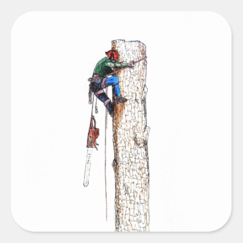 Tree Surgeon Arborist Square Sticker