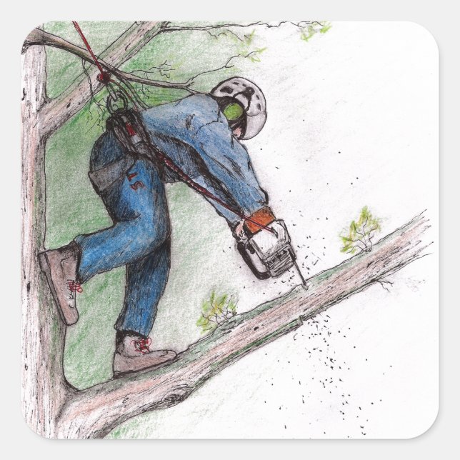 Tree Surgeon Arborist Square Sticker (Front)