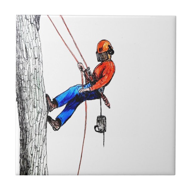 Tree Surgeon Arborist Tile (Front)
