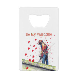 Tree surgeon Arborist Valentine Card Credit Card Bottle Opener