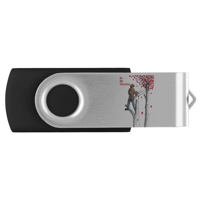Tree surgeon Arborist Valentine Card Flash Drive (Front)