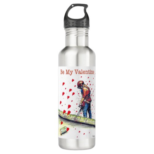 Tree surgeon Arborist Valentine Card Stainless Steel Water Bottle