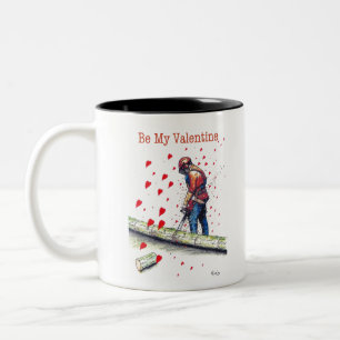 Tree surgeon Arborist Valentine Card Two-Tone Coffee Mug