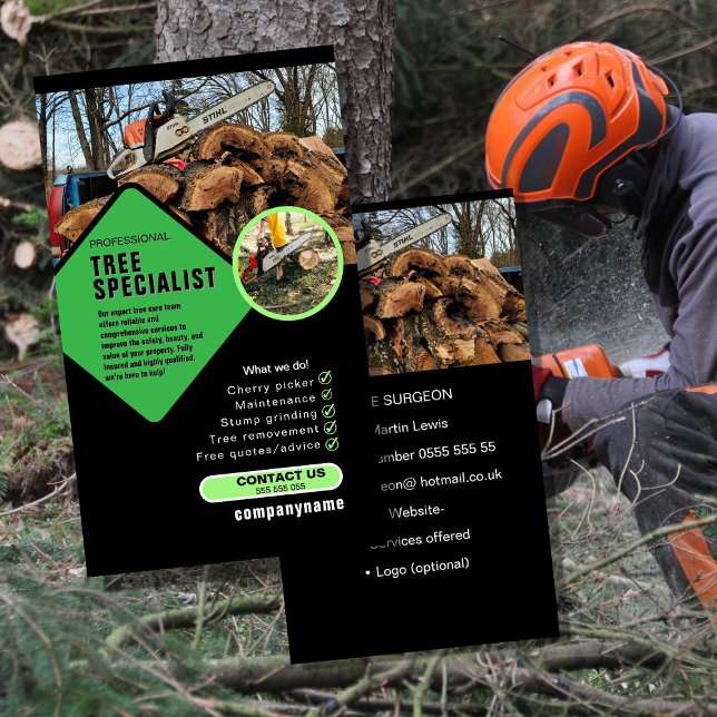 Tree Surgeon Business Card | Arborist & Tree Care  (Creator Uploaded)