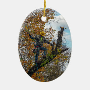 Tree Surgeon Ceramic Ornament