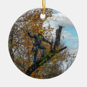 Tree Surgeon Ceramic Ornament