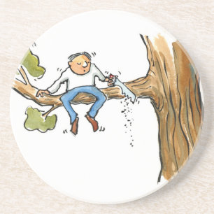 Tree surgeon drink coaster