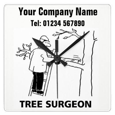 Tree Surgeon Services Cartoon Clock