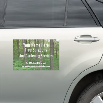 Tree Surgeons / Garden Services Customizable Car Magnet by Ricaso_Intros at Zazzle