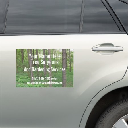Tree Surgeons / Garden Services Customizable Car Magnet