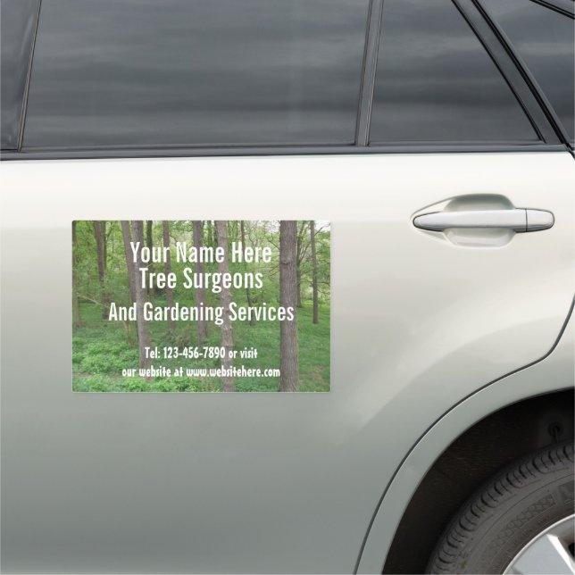 Tree Surgeons / Garden Services Customizable Car Magnet (In Situ)