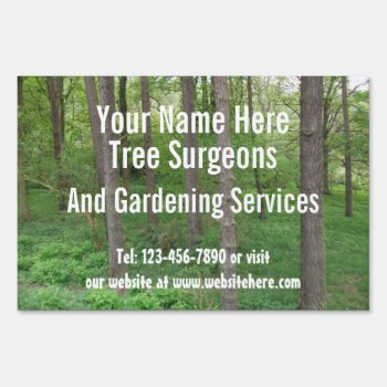 Tree Surgeons / Garden Services Customizable Sign by Ricaso_Intros at Zazzle