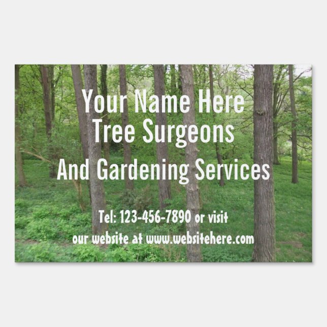 Tree Surgeons / Garden Services Customizable Sign (Front)