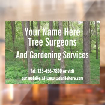 Tree Surgeons / Garden Services Customizable Window Cling by Ricaso_Intros at Zazzle